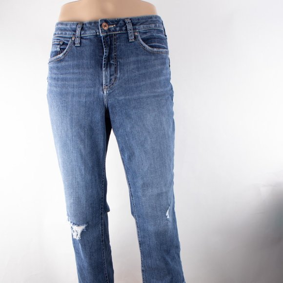 Silver Jeans Avery Capri 16 (33 X 25) Women's Denim Jeans Medium Wash Zip Fly - Picture 1 of 12